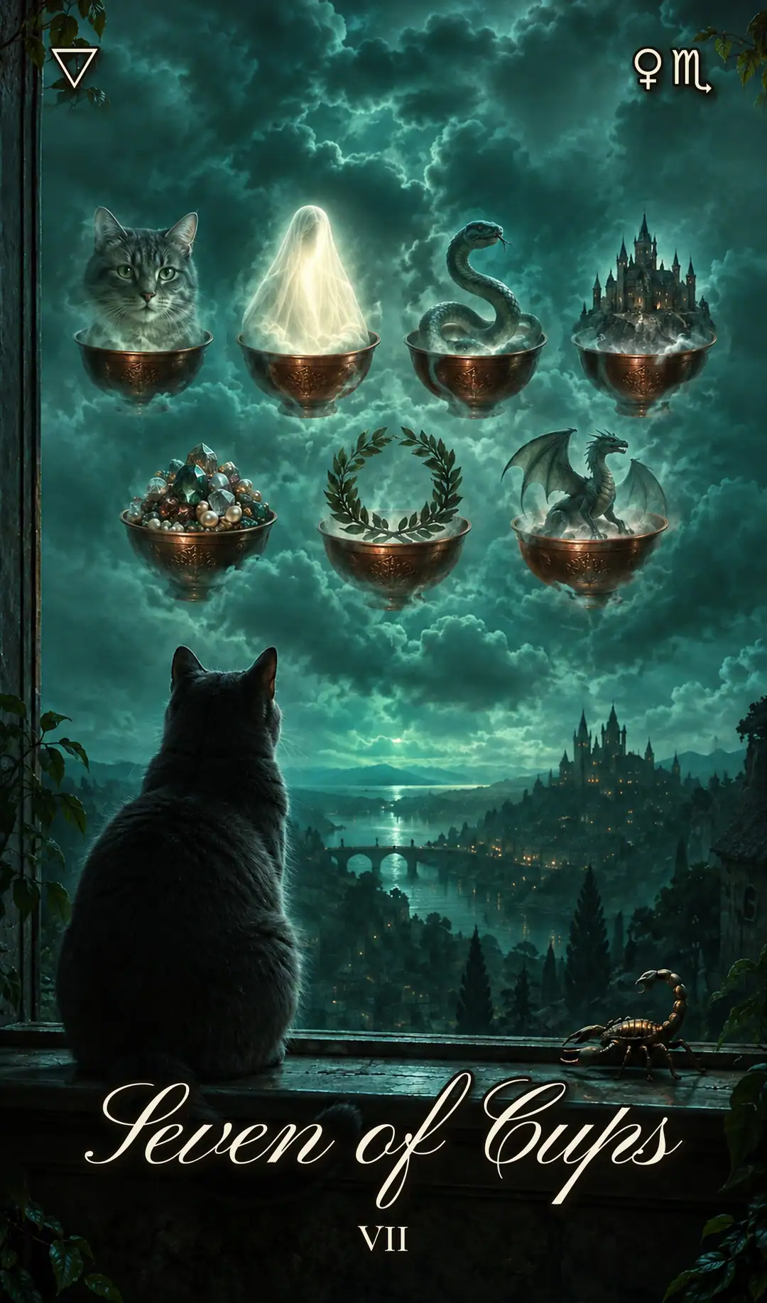 Seven of Cups, Cat deck