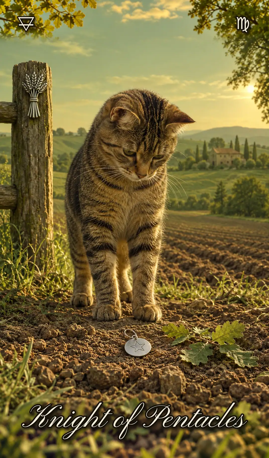 Knight of Pentacles, Cat deck