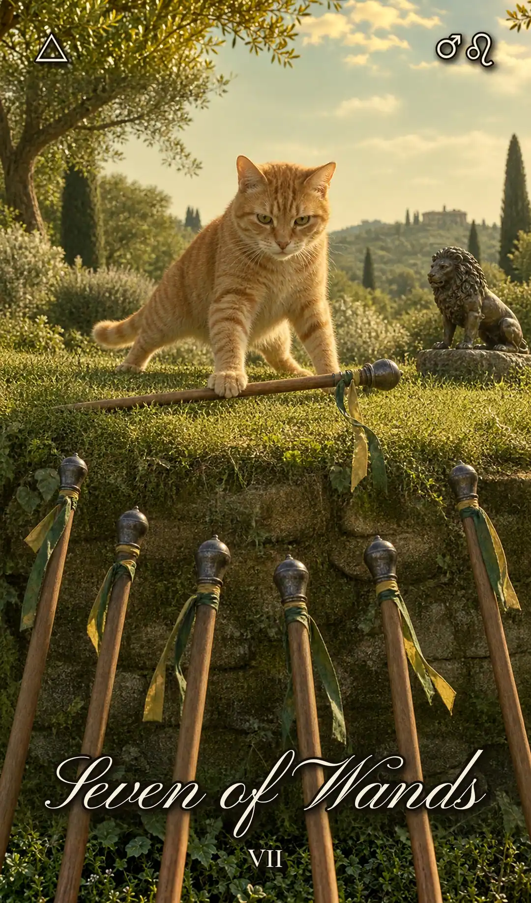 Seven of Wands, Cat deck