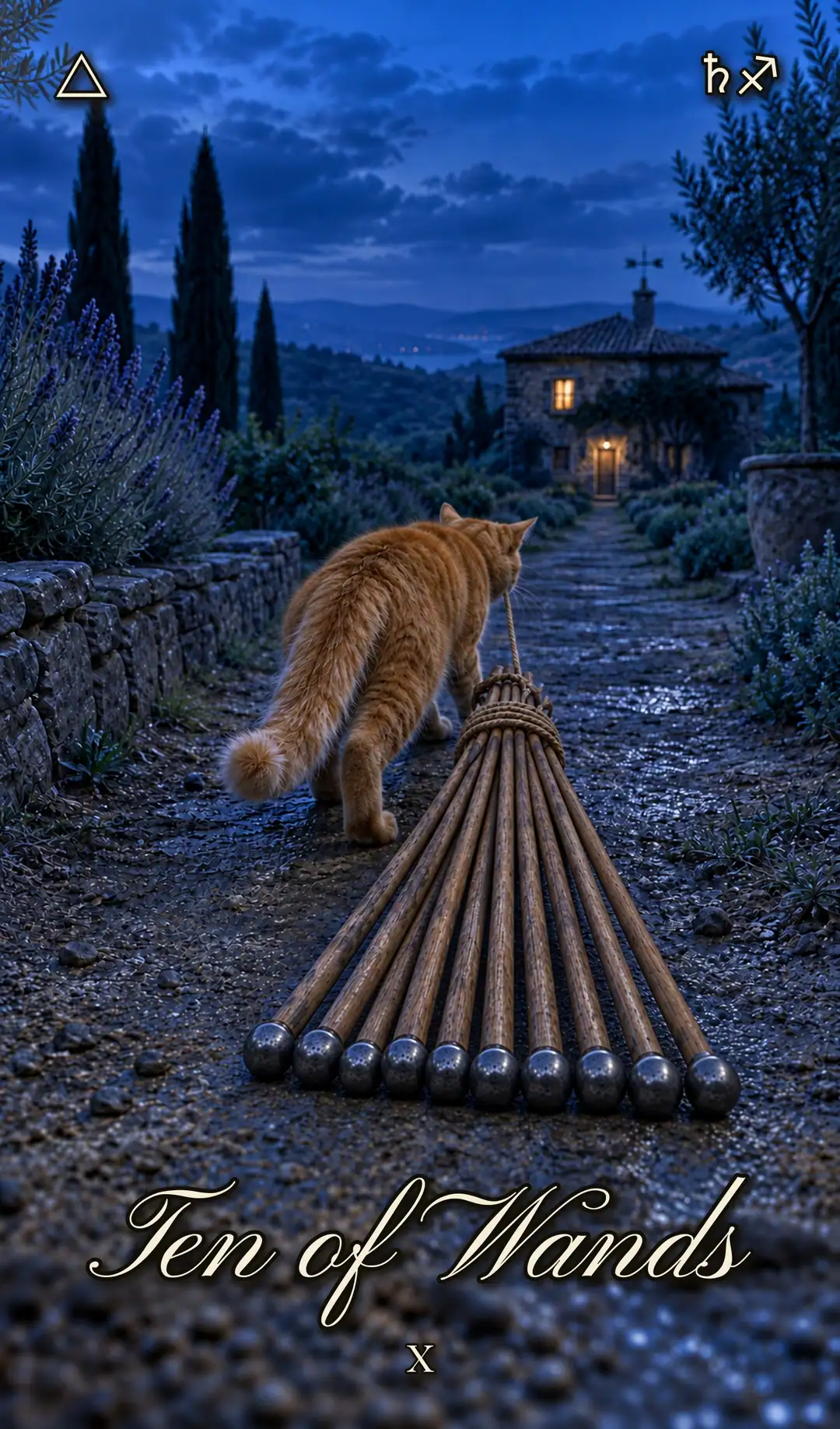 Ten of Wands, Cat deck