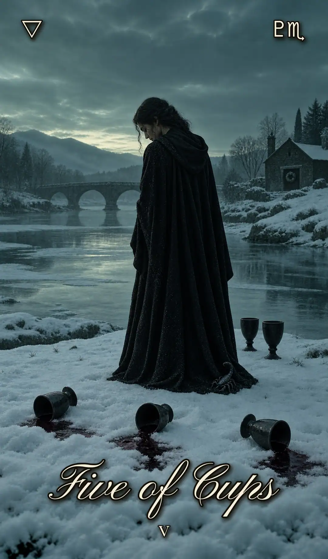 Five of Cups, V. Christmas deck.