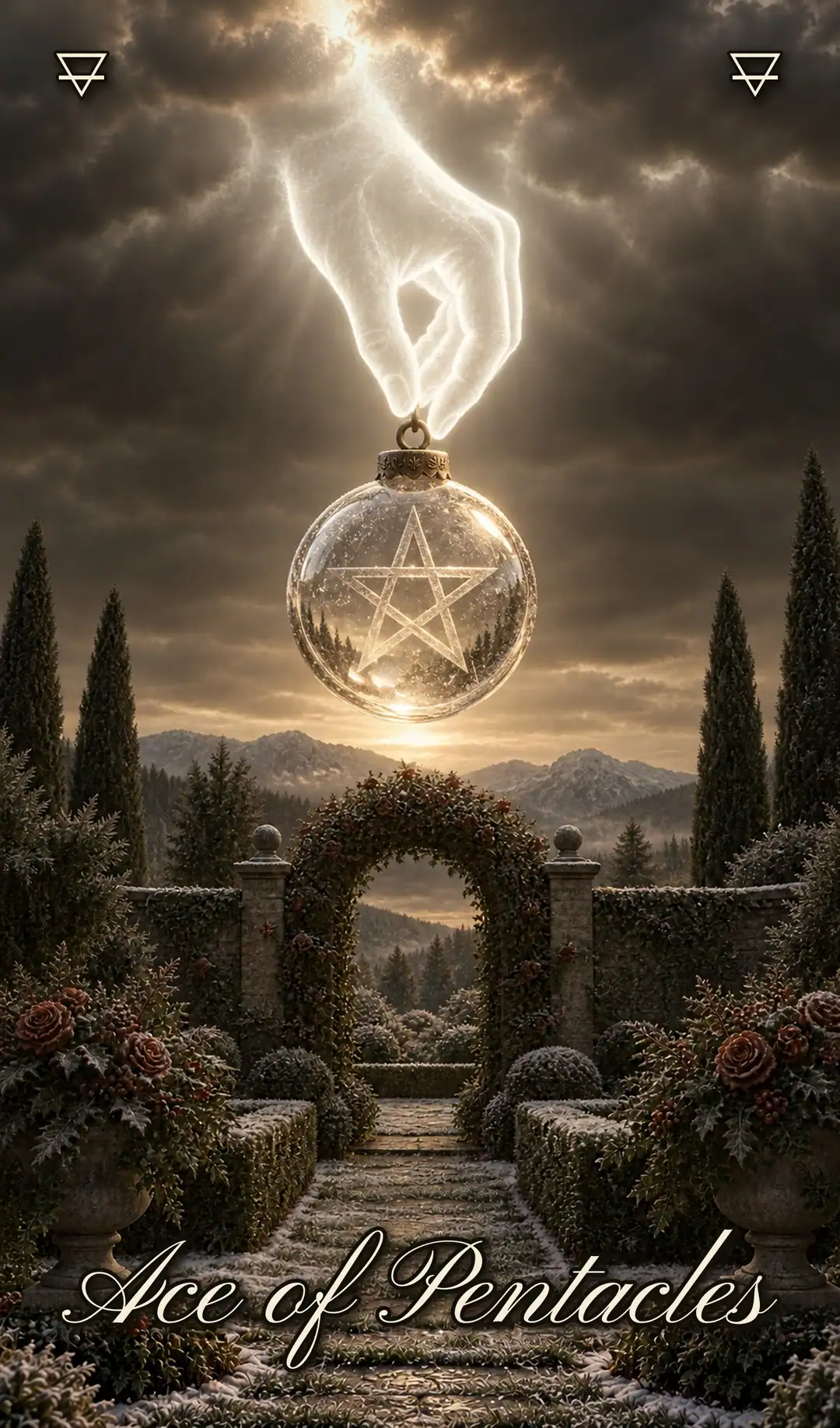 Ace of Pentacles, ACE. Christmas deck.
