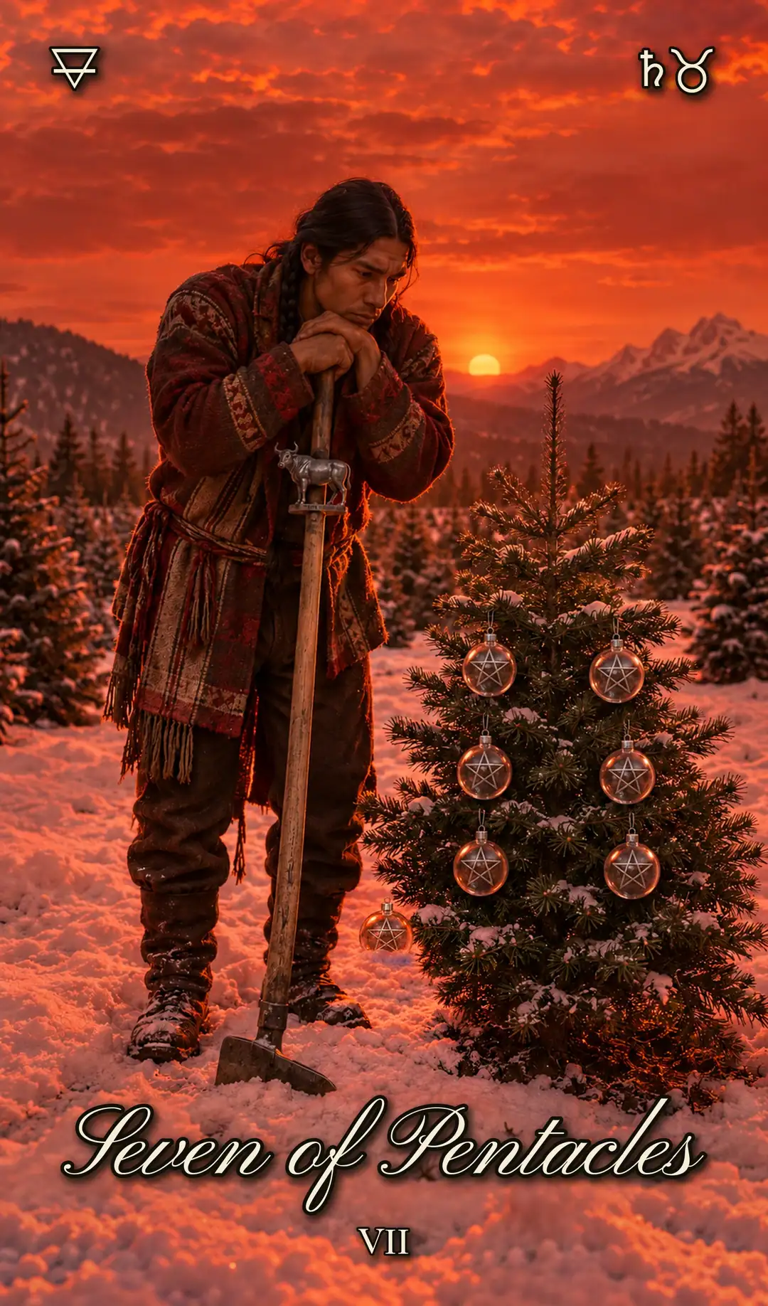 Seven of Pentacles, VII. Christmas deck.