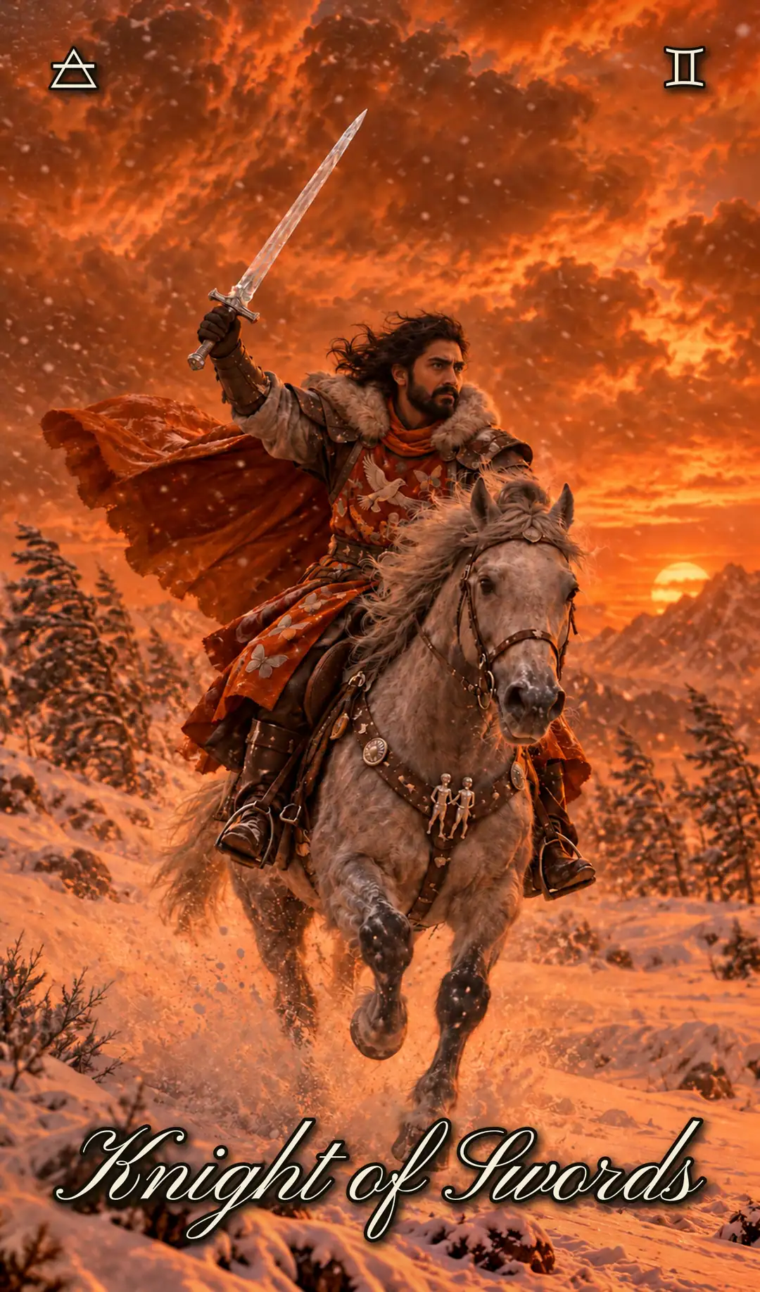 Knight of Swords, KNIGHT. Christmas deck.