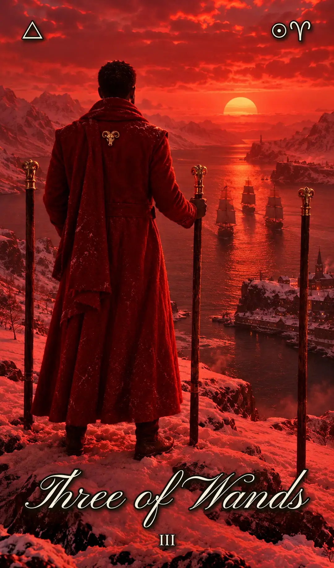 Three of Wands, III. Christmas deck.