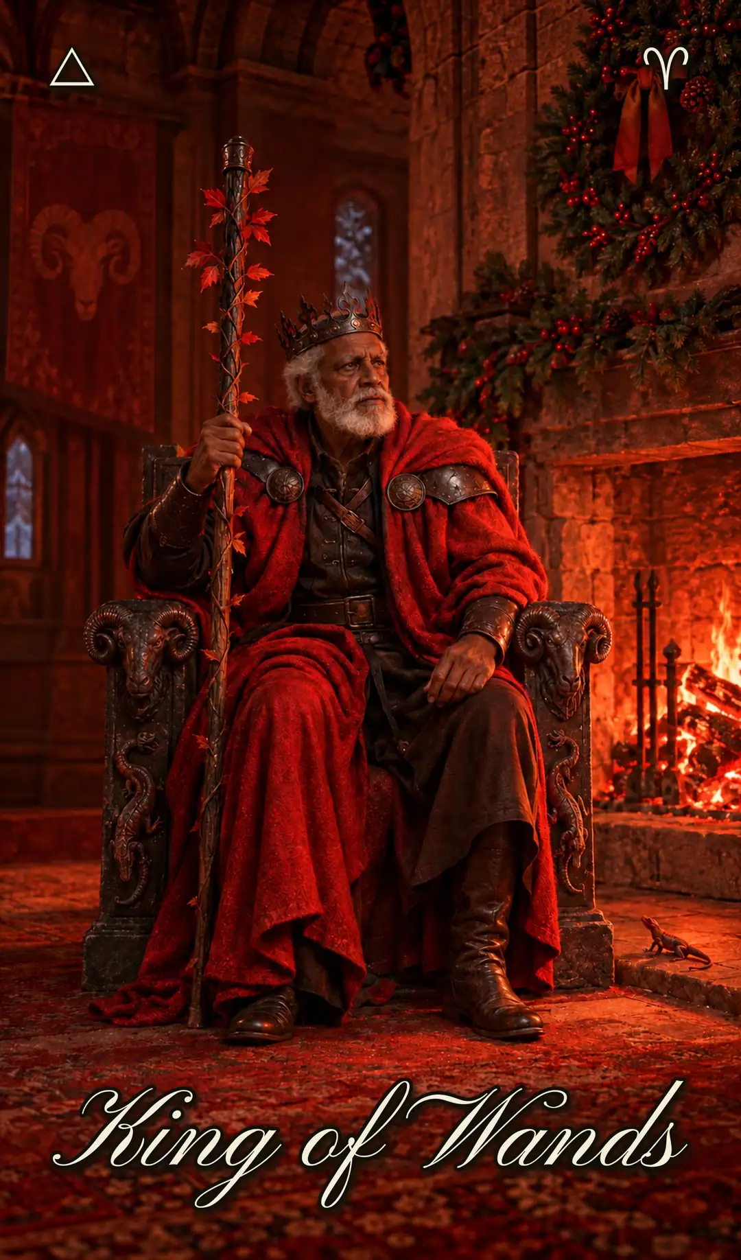 King of Wands, KING. Christmas deck.