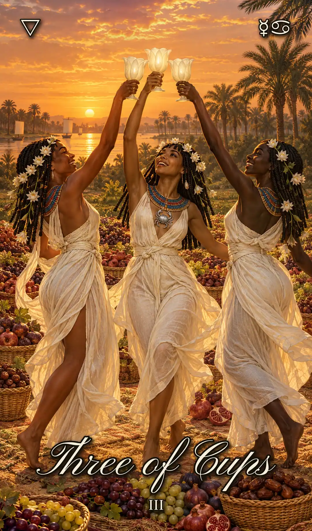 Three of Cups, Isis deck