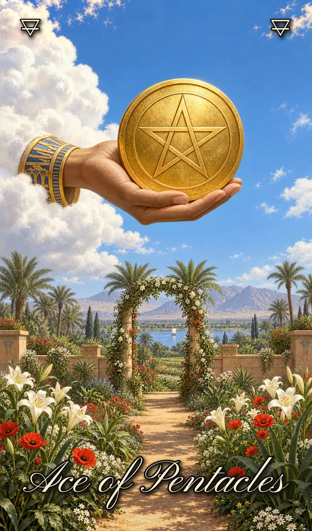 Ace of Pentacles, Isis deck
