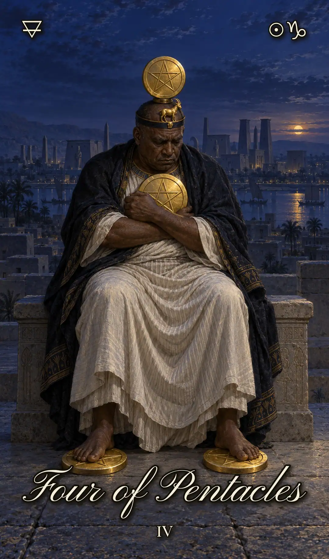 Four of Pentacles, Isis deck
