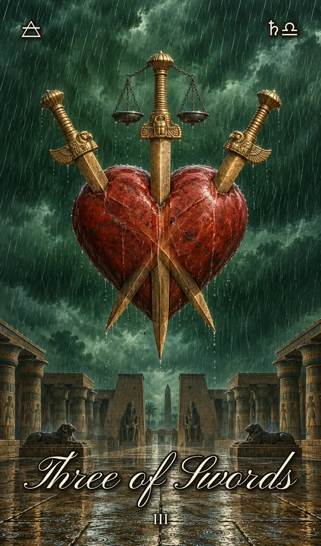 Three of Swords, Isis deck