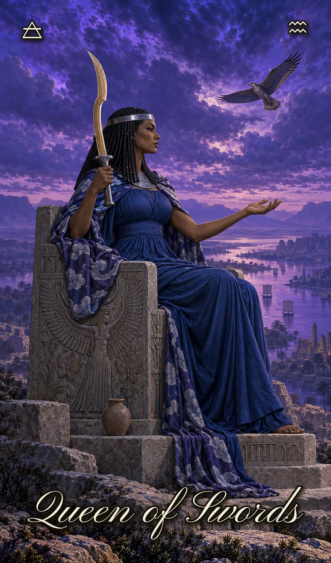 Queen of Swords, Isis deck