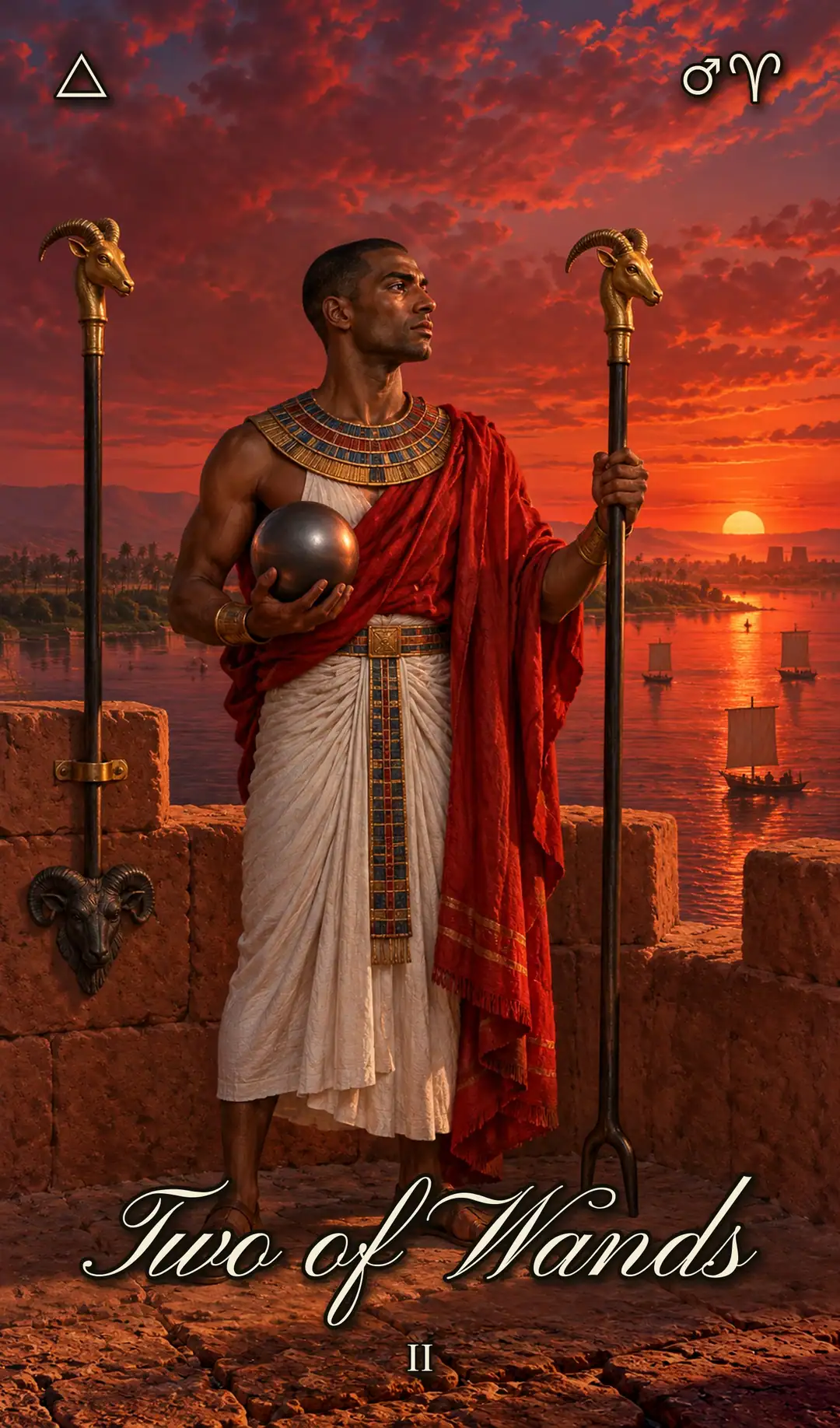 Two of Wands, Isis deck