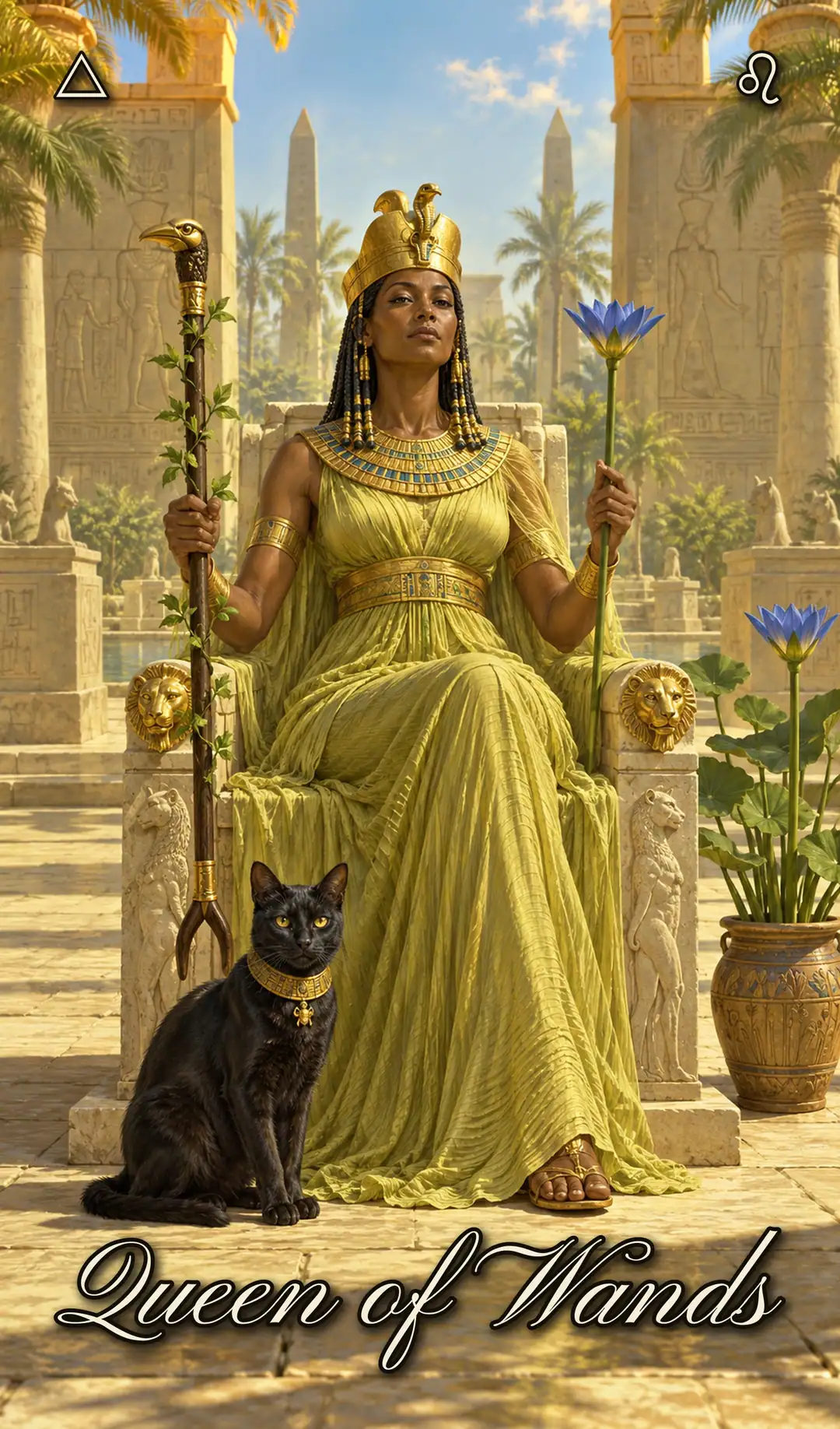 Queen of Wands, Isis deck