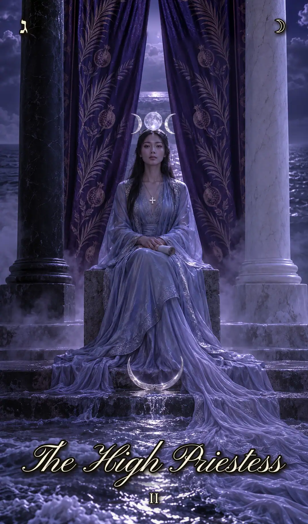 The High Priestess, Pisces deck