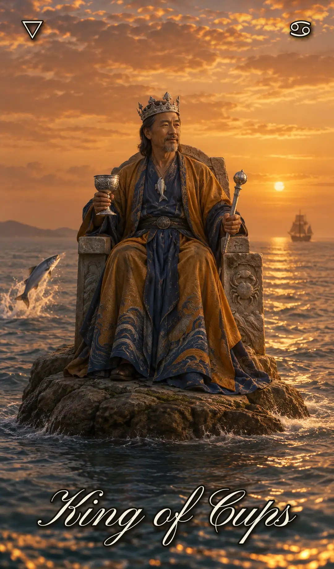 King of Cups, Pisces deck