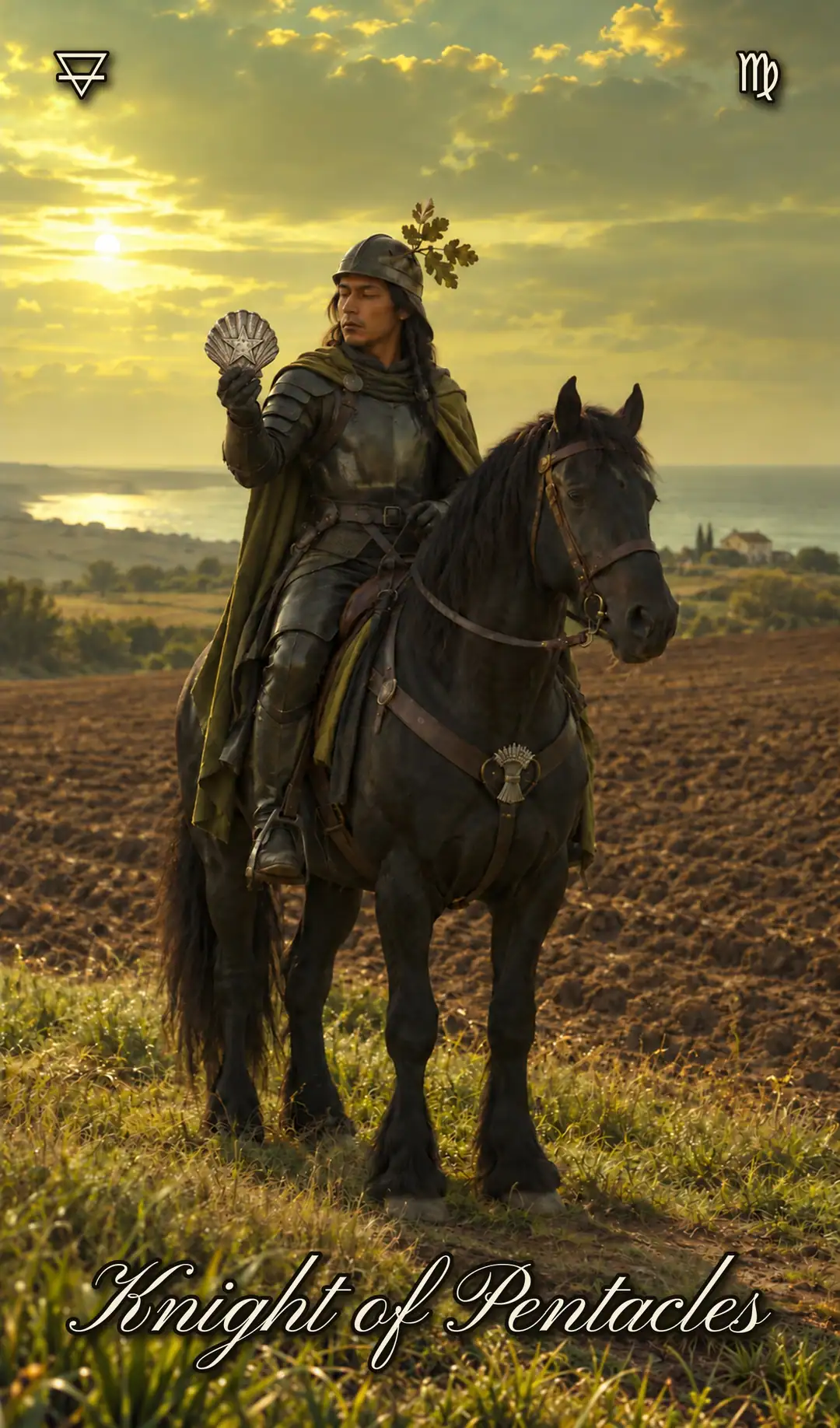 Knight of Pentacles, Pisces deck
